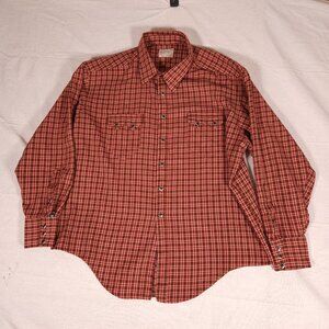 Rockmount Ranch Wear Western Diamond Snap Shirt Mens Long Sleeve Plaid USA FLAW